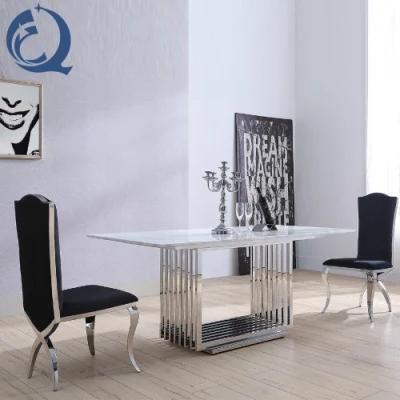 Modern Dining Room Furniture 6 Seater Chairs Gold Marble Table Dining