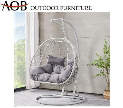 Modern Wholesale Outdoor Exterior Garden Home Beach Seaside Hotel Rattan Double Hanging Swing Chair Furniture