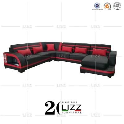 Professional Italian Leather European Home Hotel Furniture Modern Living Room Sofa Set