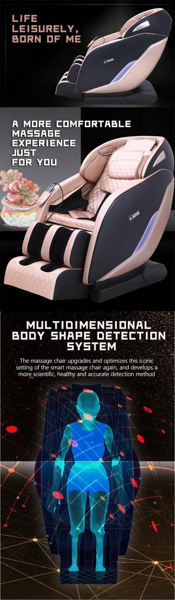 Full Body Leather Modern Beauty Salon Furniture SPA Massage Chair