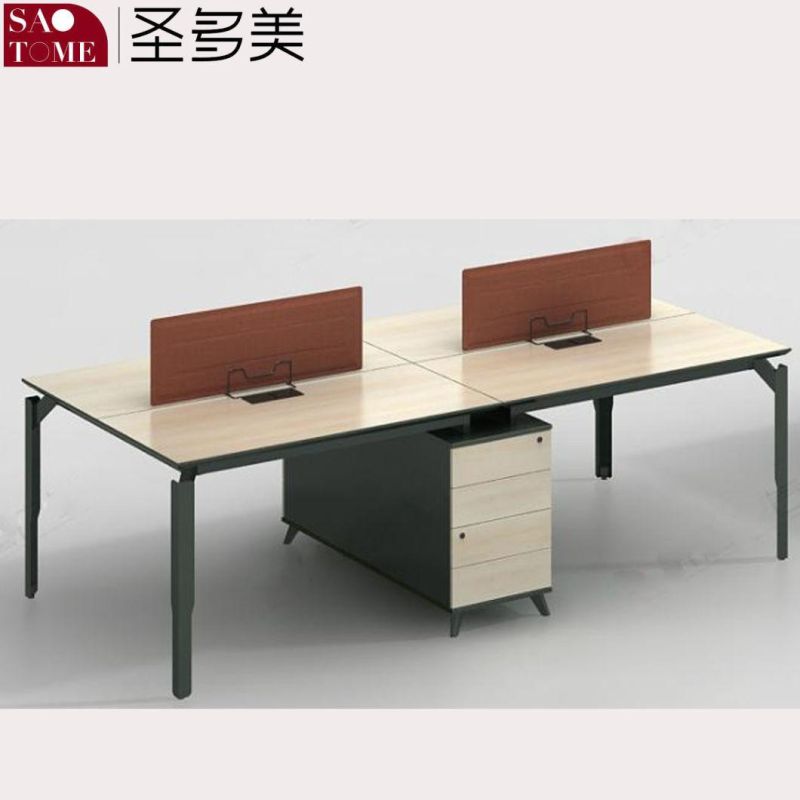 a Set of Office Furniture Four-Person Desk