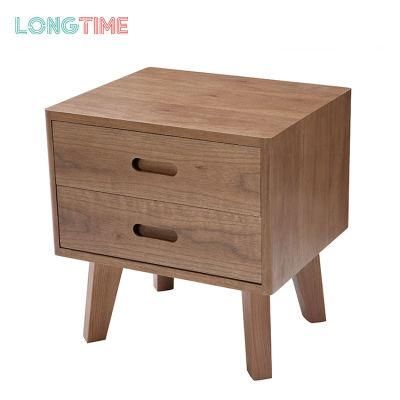 Home Furniture Bedroom Small Wooden Frame Modern Wood Bedside Table Nightstand for Bedroom