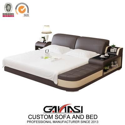 Modern Genuine Leather Bed (LB8820)