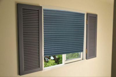 Pleated Shade Blinds Black Color Fabric