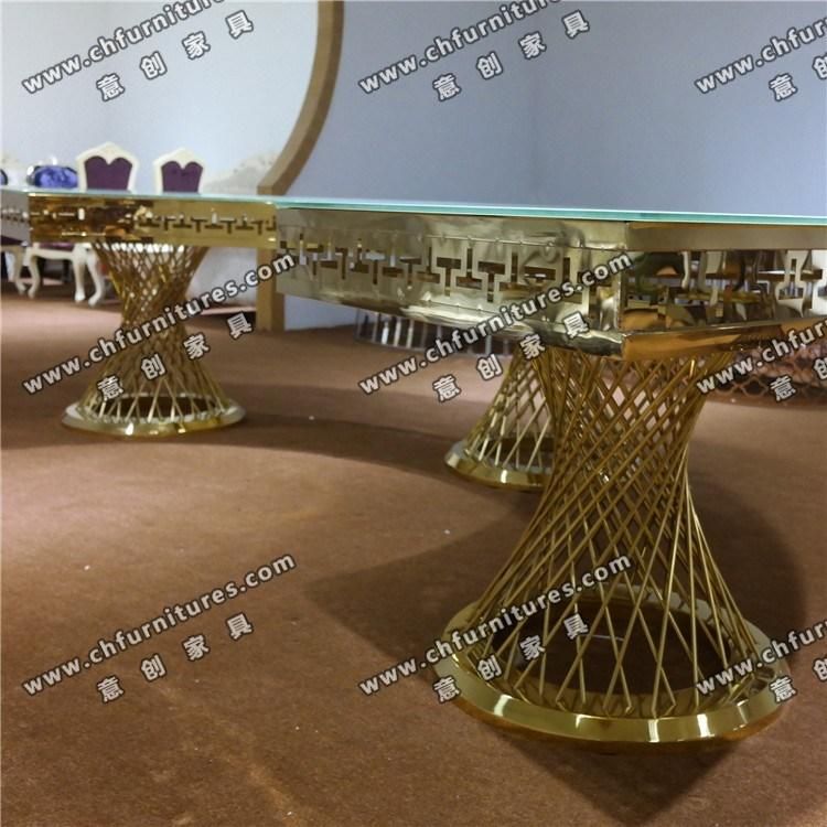 Luxury Rose Gold Painting Stainless Steel Dining Table Yc-St29