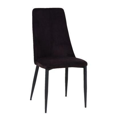 Nordic Style Dining Room Furniture Comfortable Decoration Fabric Seat Dining Chair with Black Legs