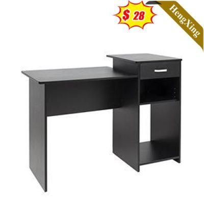 Wooden Black Color High Quality Simple Design School Office Furniture Storage Computer Table with Drawers