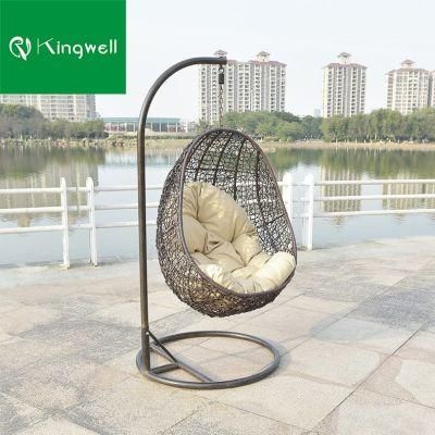 Modern Outdoor Garden Patio Hanging PE Rattan UV-Resistant Wicker Egg Hammock Swing Chair for Home