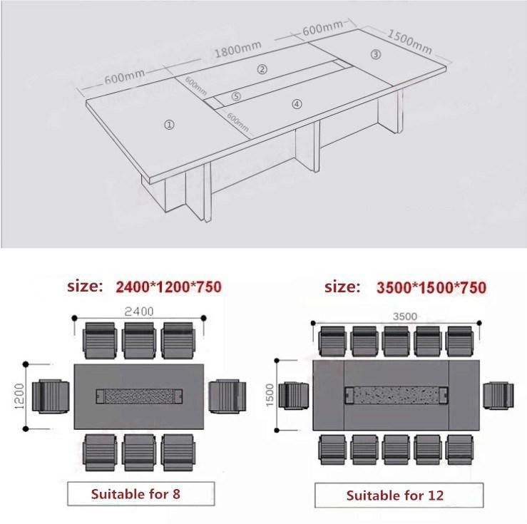 Free Combination Folding Meeting Desk Office Furniture with Casters