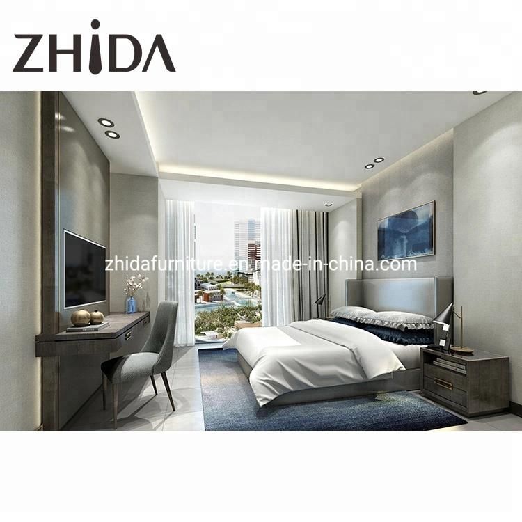 Simple Melamine Board Hotel Bedroom Furniture Set for Villa Hotel