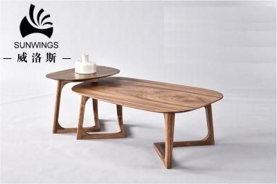 Modern Simply Style Modern Tea Solid Wood Oval Shape Coffee Table Furniture