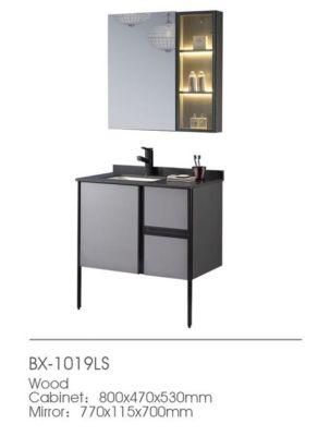 Modern Style Cabinet Chaozhou Manufacturer Floor Mounted Ply Wood Bathroom Cabinet with Wash Basin