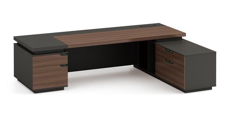 Modern Design Luxury L Shaped Executive Office Desk PVC Edge
