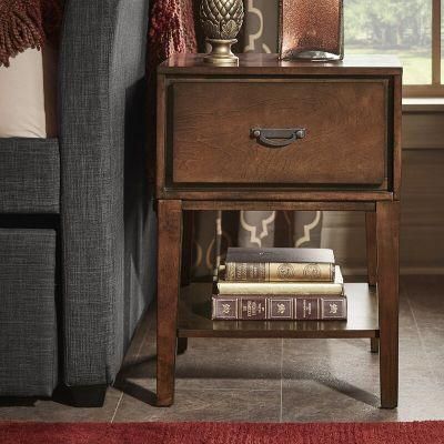 Living Room Furniture Espresso Bedside Table Wooden Nightstand End Table Bedroom Furniture with Drawer