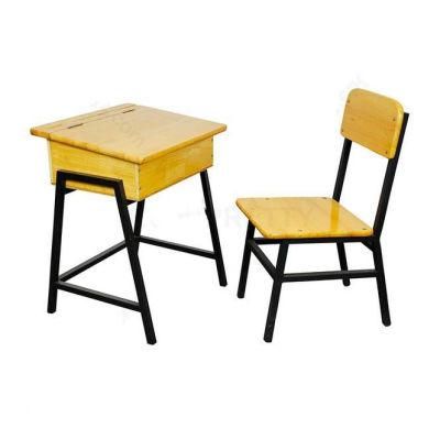 Hot Sales Modern Durable Reversible Solid Wood School Furniture Classroom Desk and Chair for Student