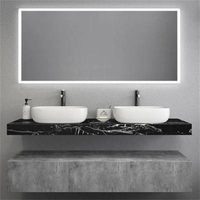 Modern 60&quot; Floating Bathroom Vanity Set Wall Mount Vessel Double Sink Vanity