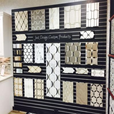 Custom Modern Granite Tile Hanging Mosaic Marble Display Stand Quartz Be on Show Rack Stone Sample Portable MDF Board