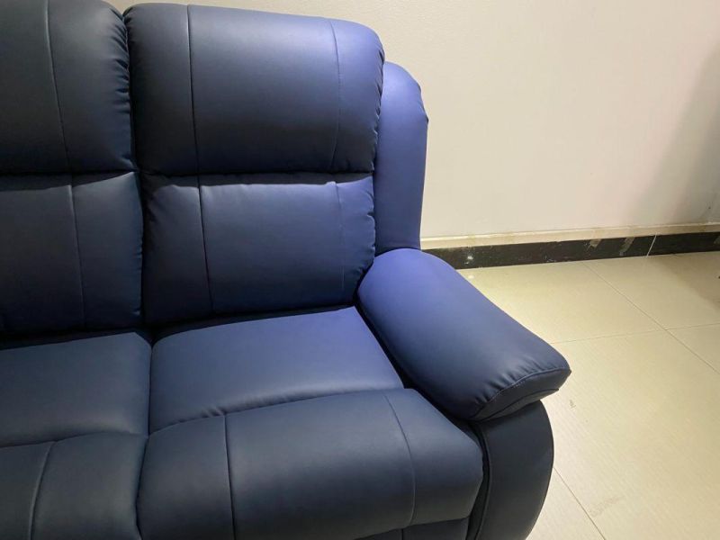 Lounge Armchair Genuine Leather Upholstered Sofa Modern European Three Seater Sofa (XP001)