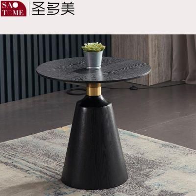 Modern Simple Luxury Living Room Furniture Black Solid Wood Countertop Bucket Side Table Coffee Table