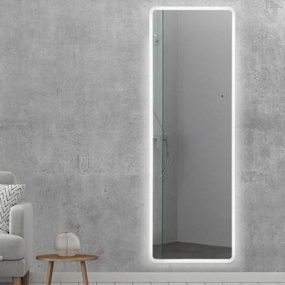 Backlit LED Illuminated Silver Floor Full Length Wall Decor Mirror for Dressing Room