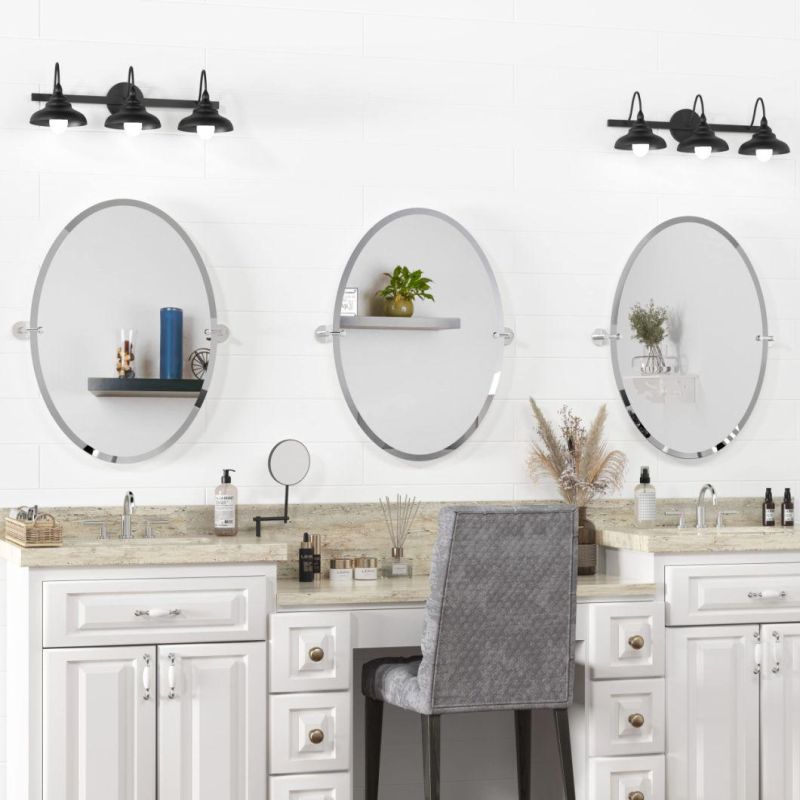 Good Price Hotel 3mm Round Decorative Bathroom Salon Furniture Contemporary Beveled Mirror