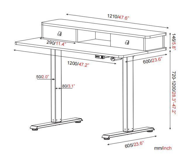 Ergonomic Home Furniture Electric Automatic Single Motor Sit Stand Height Adjustable Standing Desk with Shelf