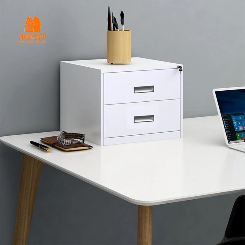 Metal Three-Drawing Office Desk with Lock File Cabinet, Modern Office Furniture.