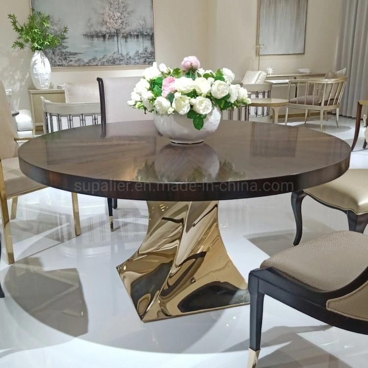 European Style Modern Marble Dining Room Table Set 8 Seater