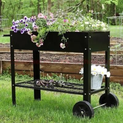 Modern Flower Growing Bed Hand Pull Metal Flat Garden Bed