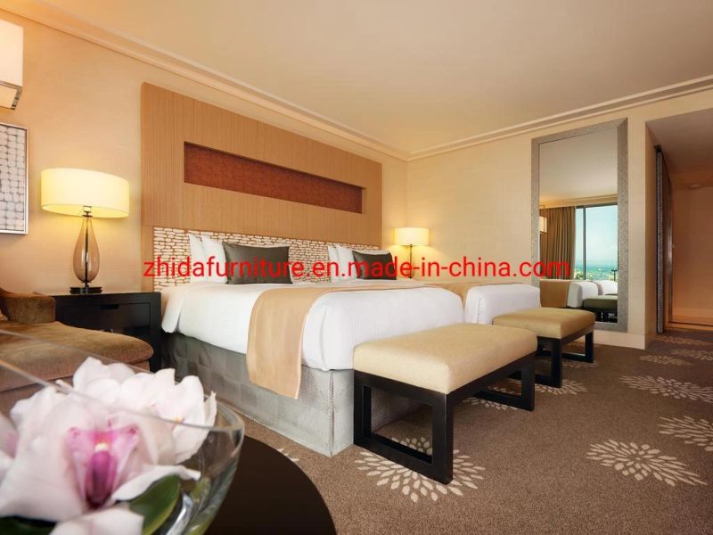 Custom Make Commercial Hotel Set Modern Style Simple Apartment Bedroom Furniture King Size Bed with Leisure Couch