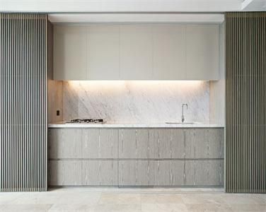 Modern Simple Linear Durable Moistureproof Melamine Kitchen Cabinet Furniture