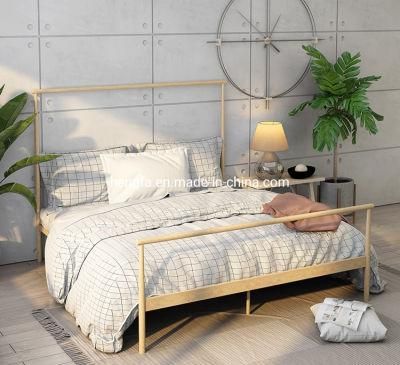 Simple Modern Vocation Hotel Full Size Customized Metal Furniture Bed