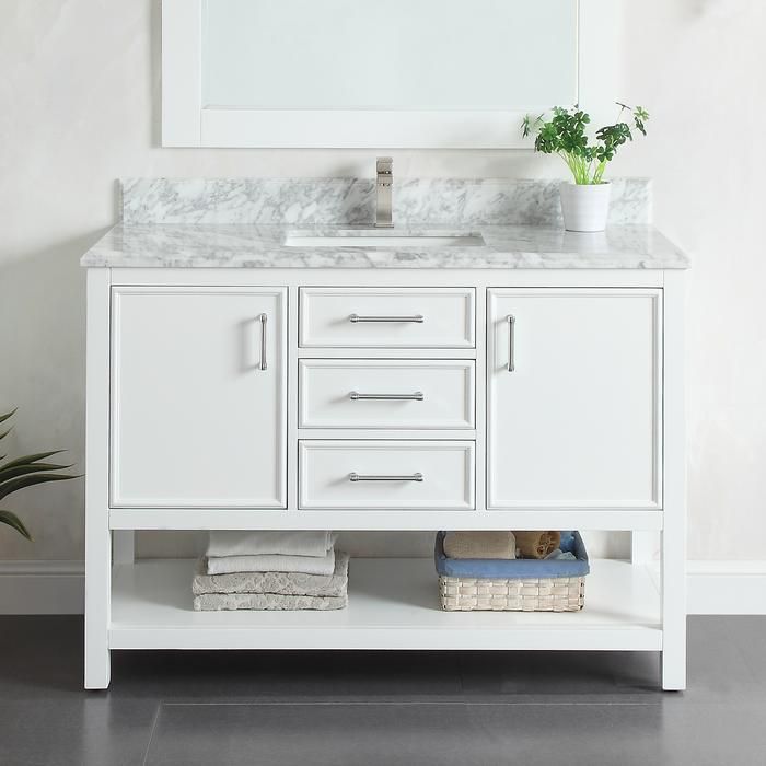 48′′ Color Matte White Single Bathroom Vanity