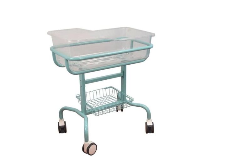 Fixed Type Medical Infant Hospital Baby Bed Color Green