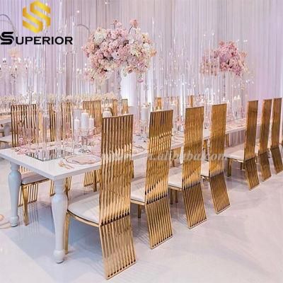 Royal High Back Wedding Gold Stainless Steel Dining Chair