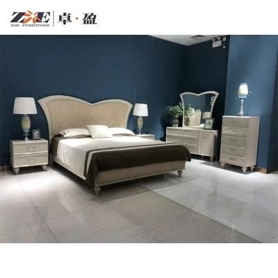 Chinese Hotel Furniture Set Modern Wooden Fabric King Bed