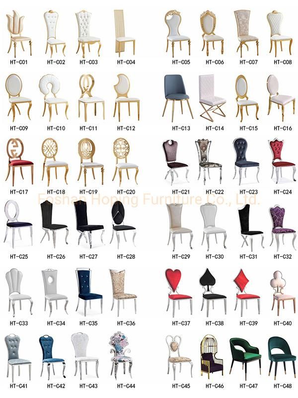 Modern Decoration Chairs Marble Dining Table Set Party Chair Salon Furniture Seating and Table Weddding Chair Phoenix Dining Chairs