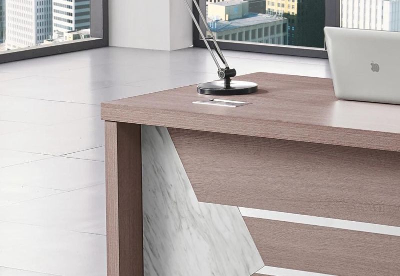 Patent Design Modern L Shaped Medium Density Fiberboard Executive Office Desk