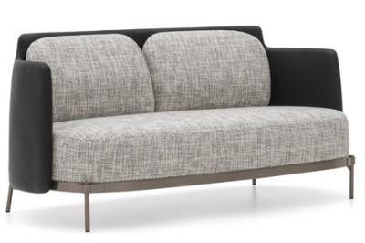 Modern Fabric Brushed Stainless Steel Base Upholster Sofa Set