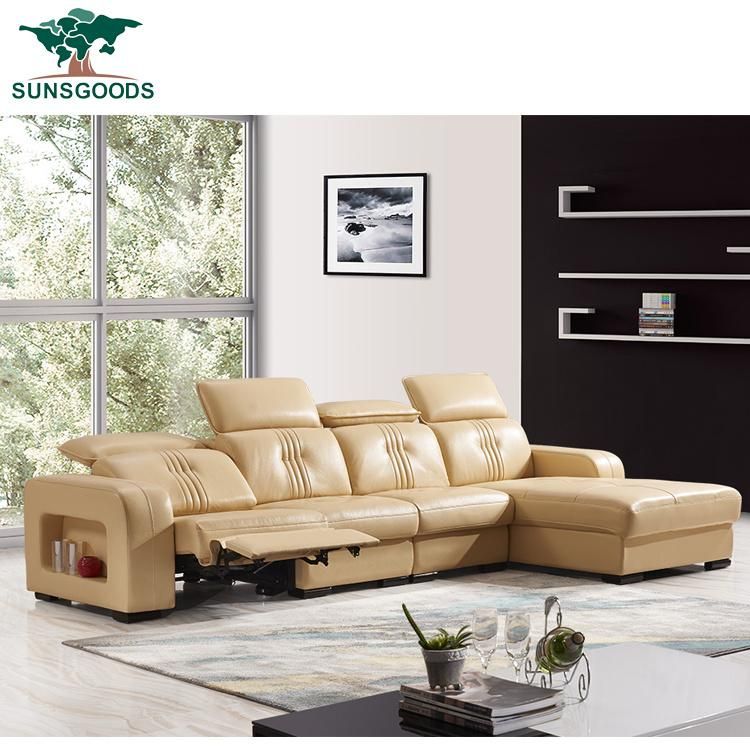 Italy Home Modern Leisure Comfortable Chaise Living Room Furniture Leather Sofa (L13#4)