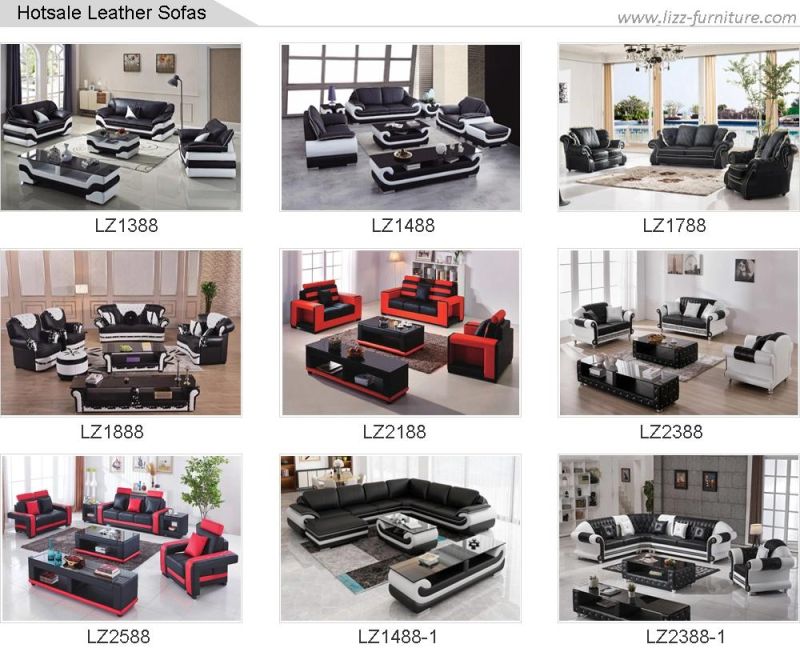 Factory Wholesale Modern European Leisure 1+2+3 Shape Sofa Home Living Room Corner Genuine Leather Furniture Set