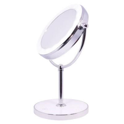 Dual-Side Round Magnifying Shaving Makeup Mirror for Desktop