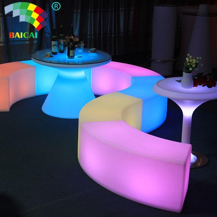LED Furniture Supplies Rechargeable LED Color Changing Decor LED Bench Chair
