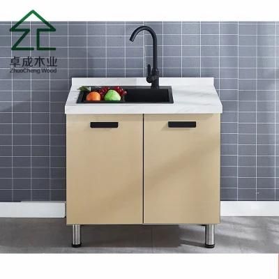 Two Doors Plywood Sink Kitchen Cabinet