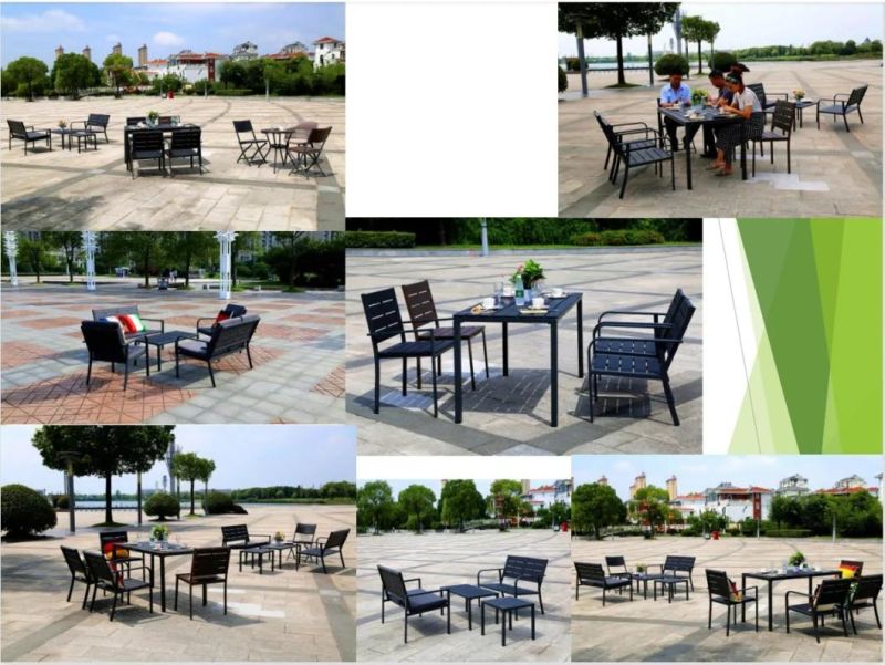 Hot Sale Modern Garden Garden Set Patio Chair Wood Grain Anthracite Patio Sofa Hotel Outdoor Furniture Sun Room Garden Terrace Furniture