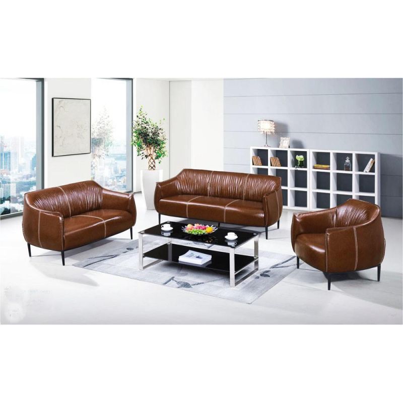 Sz-Sf821b Office Waiting Room Genuine Leather Sofa Set on Sale