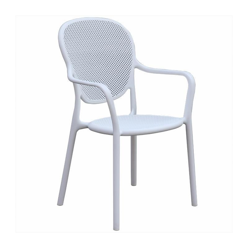 Wholesale Outdoor Furniture Modern Style Garden Furniture Dallas Plastic Chair Eco-Friendly PP Armrest Dining Chair