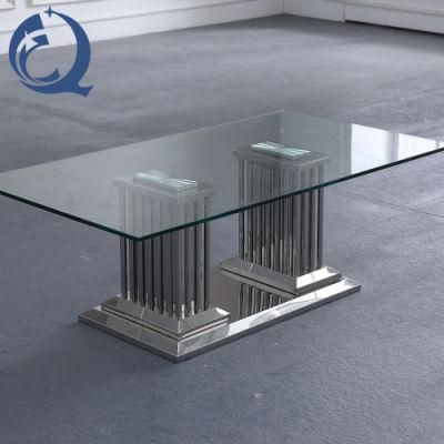 Metal Furniture Modern Glass Tea Table