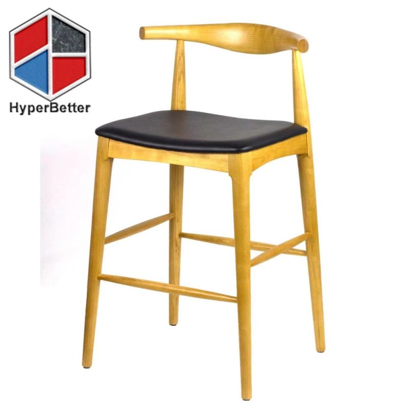 Yellow Leather Seat Metal Frame Bar Stool Chairs 94cm Customized