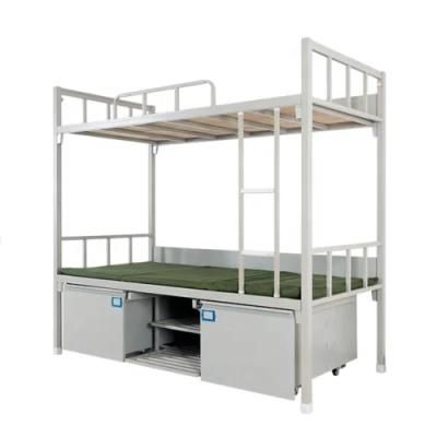 Steel School Student Dormitory Bunk Bed with Wardrobe and Stairs